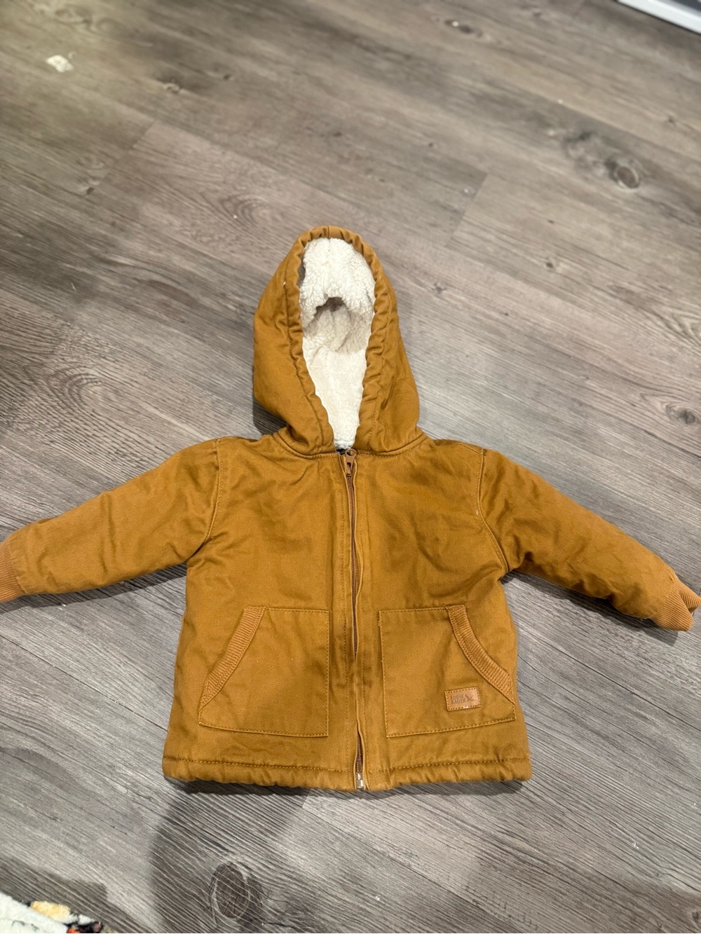 Eddie Bauer Kids Hooded Puffer Jacket in Mustard Brown